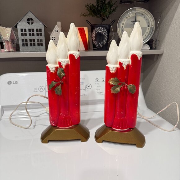 Vintage Empire Blow Mold Candles Tabletop Plug in WORKS - Picture 9 of 17